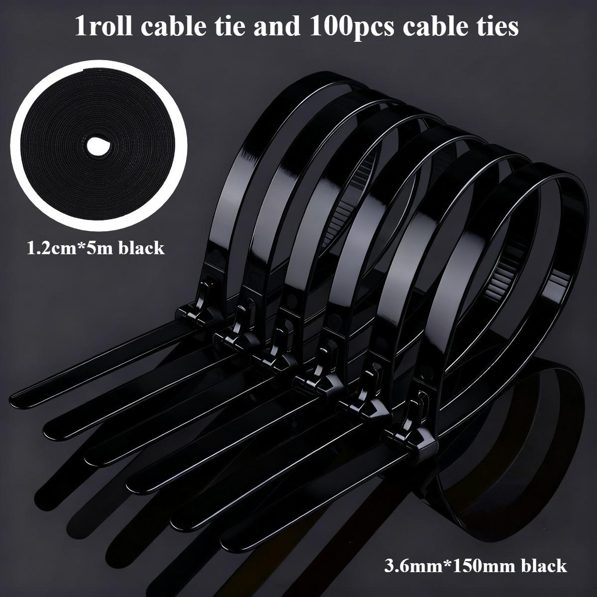 

Magic Tape Cable Tie Reusable Cable Velcro Self Adhesive Cord Wrapper for Data Charger Cable Organizer Home Use Nylon Marker Tie чорний