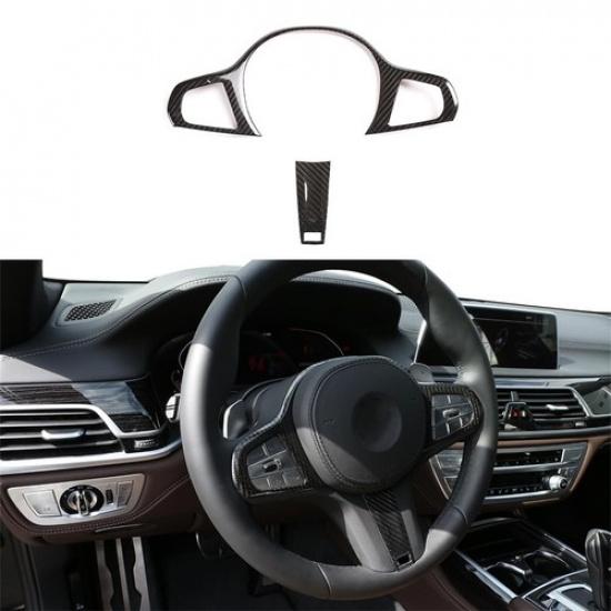 Carbon Fiber Look Steering Wheel Cover Trim For BMW 3 4 Series G20 G42 -