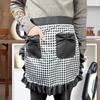 Kitchen Apron with Double Pockets Ruffle Trimmed Half Apron Adjustable Ties Western Pastry Work Clothes Apron