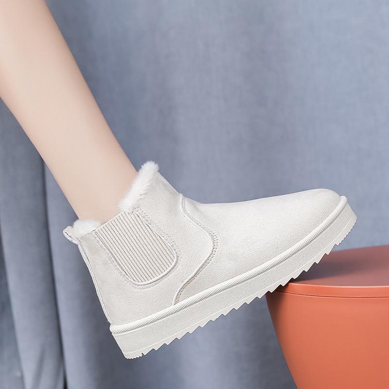 2025 Fleece-Lined Plus Size Women's Winter Slip-On Ankle Snow Boots