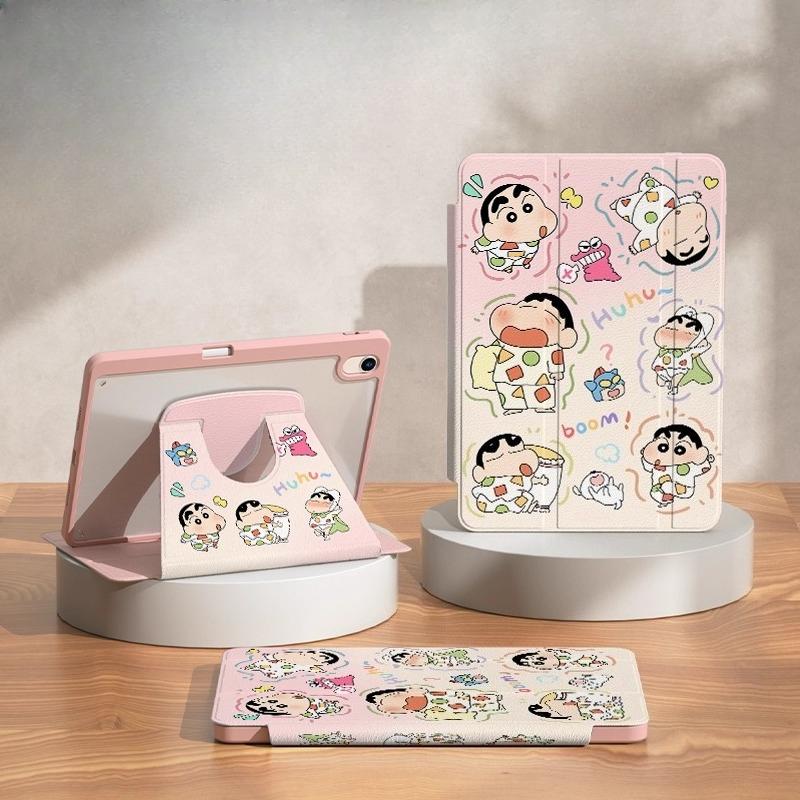 

MINISO Crayon Shin-chan Чохол для iPad Funda IPAD A16 Pro 4 5 6 Mini 6 7 Підставка Захисний чохол Air 4 5 10-го 11-го покоління Чохол для планшета iPad (A16) 11-inch червоний