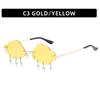 European and American new frameless cloud lightning sunglasses, party and dance funny sunglasses, women's trendy sunglasses