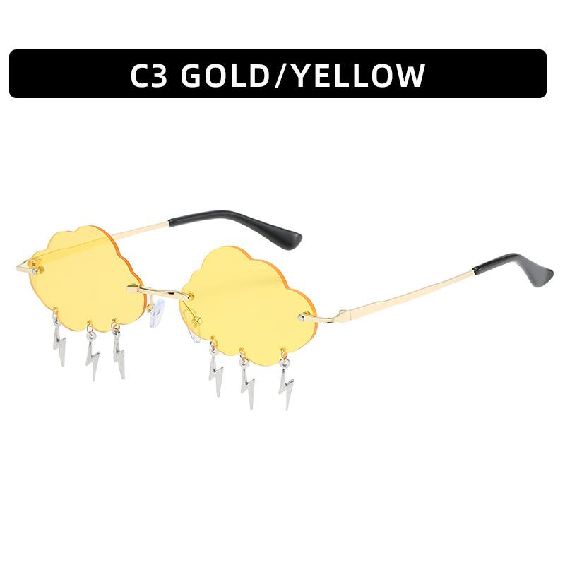 European and American new frameless cloud lightning sunglasses, party and dance funny sunglasses, women's trendy sunglasses