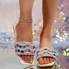 Women Slippers Home Casual Shoes Fashionable Versatile Sandals Summer New Rhinestone Flat Slippers Slides Women Zapatos De Mujer