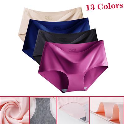 13 Farben Damen Höschen Eisseide Coole Nahtlose Unterwäsche Elastisches Dreieck Größe M-XXL Damen Slips