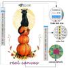 5D bricolaj broderie cu diamant dovleac de Halloween și pisică neagră pictură cu diamant mozaic decor pentru casă