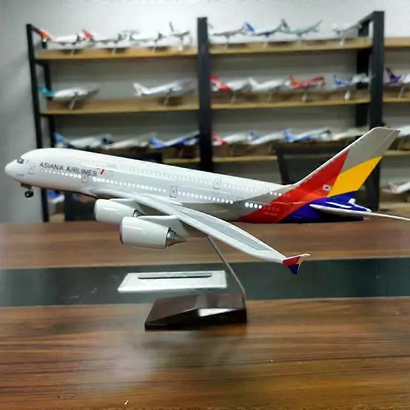 Nový 46CM Měřítko 1/160 A380 Korejské Letadlo ASIANA Airline Model S LED Světlem a Podvozkem Kovový Plastová Pryskyřice Letadlo Hračka