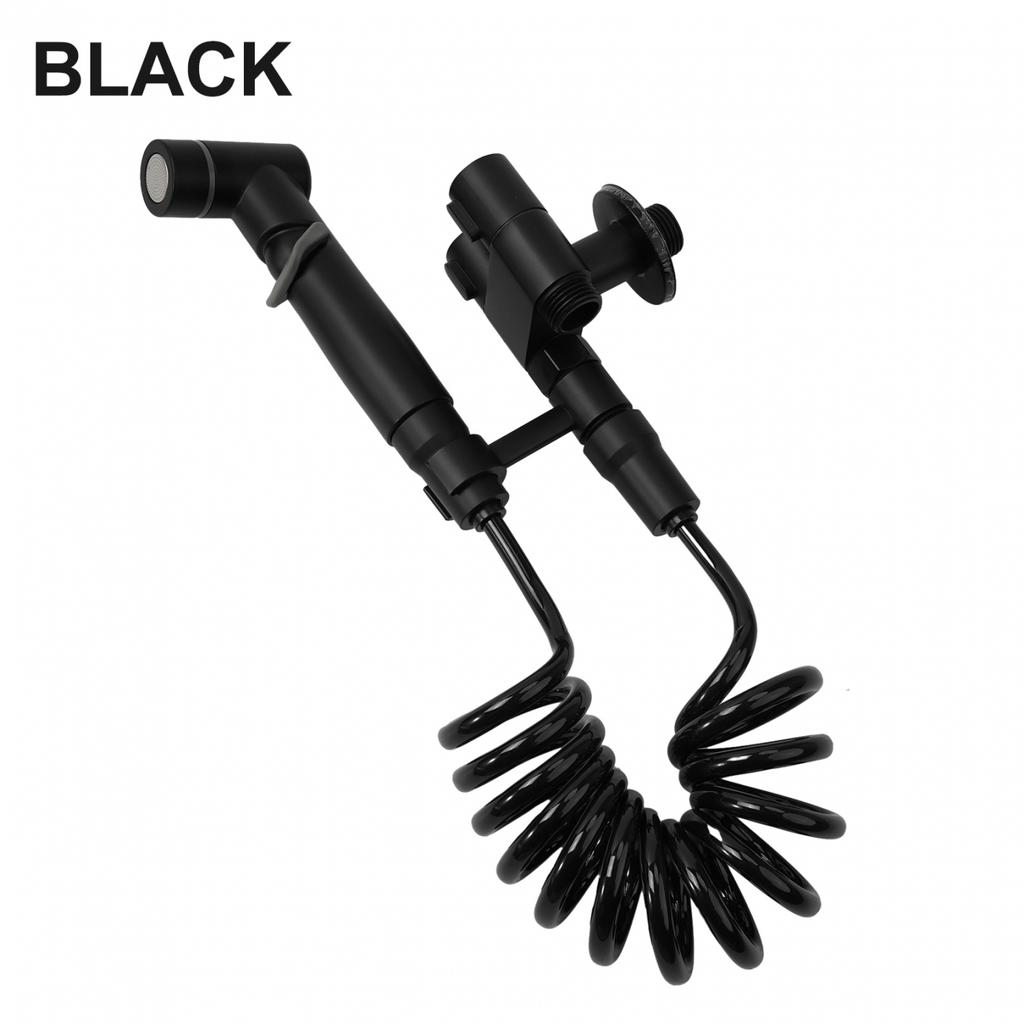 Hygienic Shower Spray Kit For Toilet Bidet With Double Outlet Angle Valve
