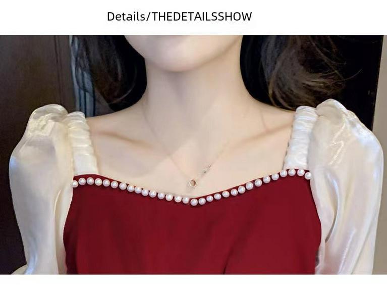 Women's French A-Line Summer Dress with Short Sleeves - Southeast Asian Sister Style, Gentle Waist, Medium Length