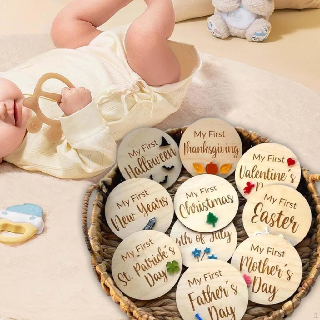 Growth Recording Card Newborn Cards Photo Prop Milestone Discs for Boy Girl