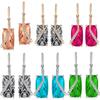 Amazon Chamfered Princess Square Diamond Colorful Earrings Sapphire Ear Hooks