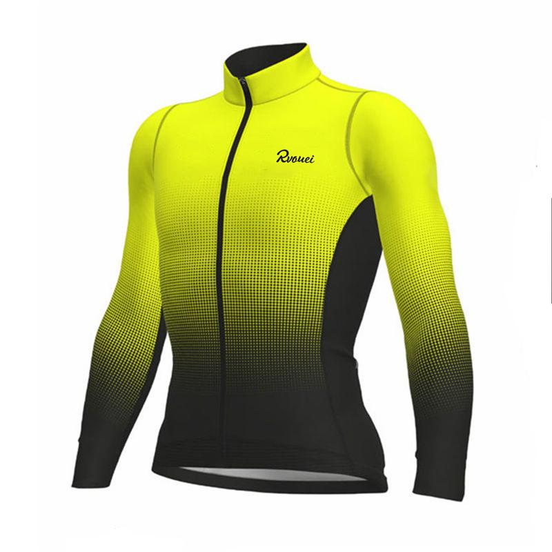 Rvouei New Pro Team Breathable Long Sleeve Men Cycling Jersey Set MTB Bike Clothing Autumn Bicycle Clothes Maillot Ropa Ciclismo