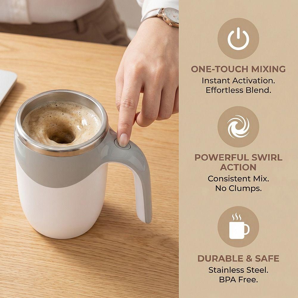 Stainless Steel Automatic Stirring Cup Rechargeable Electric Drink Mixer  Coffee Tea