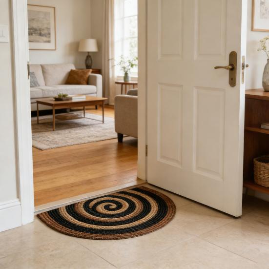 Floor Mat Non-Slip Crystal Velvet Rug 3D Optical Illusion Design Coil Edge Living Room Bedroom Plush Floor Mat Home Decor