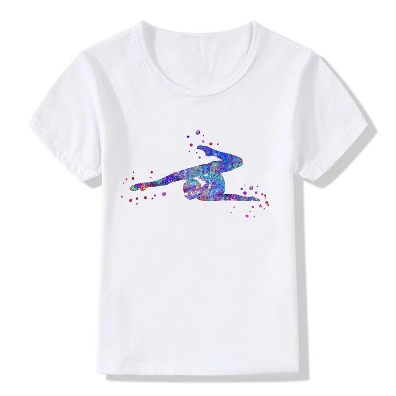 Boys T-shirt Girls Kids Rhythmic Gymnastics Printed T-shirt Modal Clothing Short Sleeves Boys Clothes