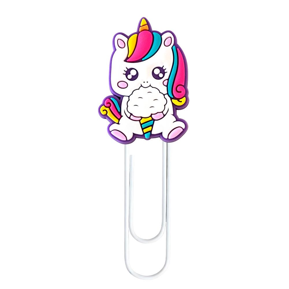 

Creative Unicorn Cartoon Bookmark - Colorful Large Paperclips for Office & DIY