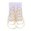 6Pairs/set Vintage Dangle Ring Big Circle Hoop Earrings Women Steampunk Ear Clip