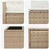 Sofa Set 8 Pcs Beige and Cream White Poly Rattan and Steel