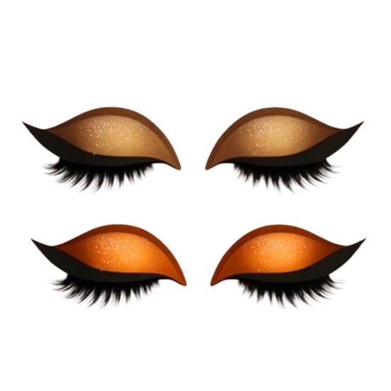 2 Pairs Lazy Eye Shadow Eyelash Patch 2-in-1 Eyeshadow Eyelashes Makeup Stickers Reusable Eye Makeup Stickers with False Lashes Shadow