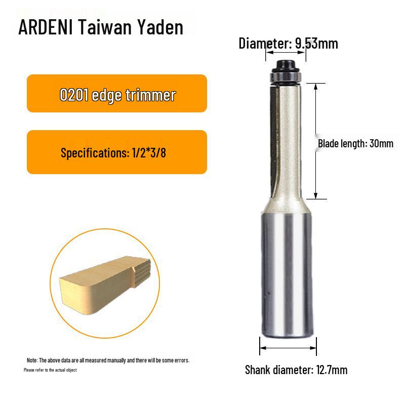 Yaden Woodworking Router Bit: Extended Bearing Edge Banding Burr Engraving Tool - Professional Grade Straight Knife.
