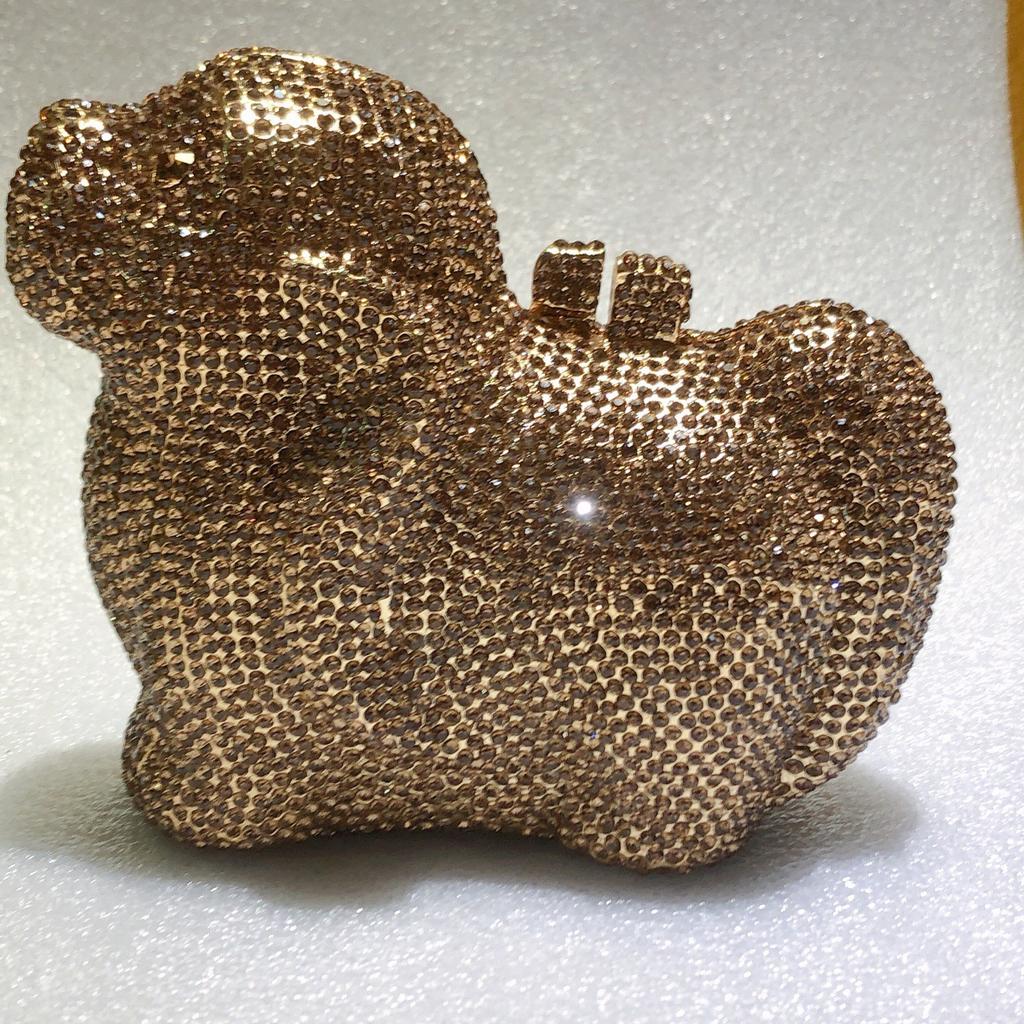 Puppy  Diamond Evening Bag Dog Crystal Handbag Rhinestone Bags Wedding Bridal Purse Luxury Crystal Clutches Women Party Purses