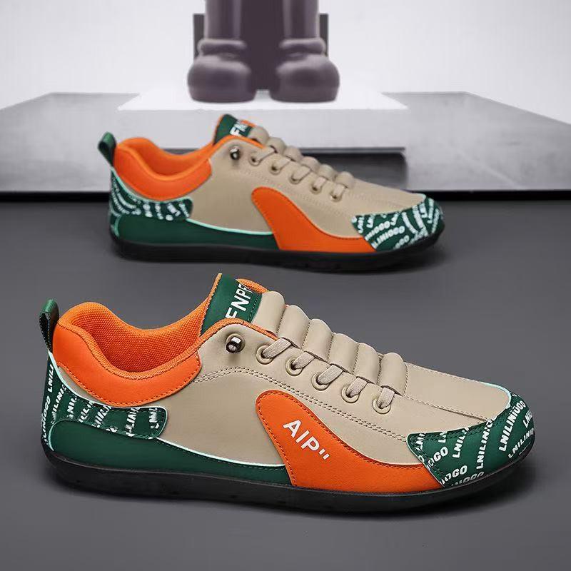 Men's Lightweight Flat Bottomed Comfortable Casual Shoes Color Blocking Fashion Step on Sneakers Soft Soled Men's Flat Shoes