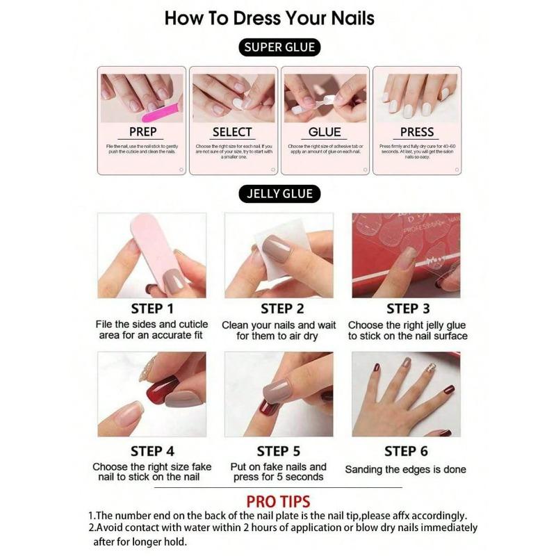 24pcs Square Pink French Manicure Fake Nails, Press On Nails,Nail Stickers, 3D Bow And Design, Acrylic Material, Women And Girls Nail Art Supplies