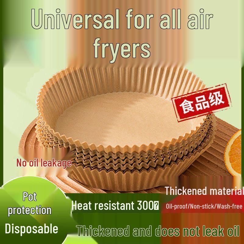 High-Temp Resistant Silicone Oil-Absorbing Air Fryer Paper Tray for Oven & BBQ