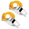 10-Pack Stainless Steel Whistles with Lanyards and Storage Box