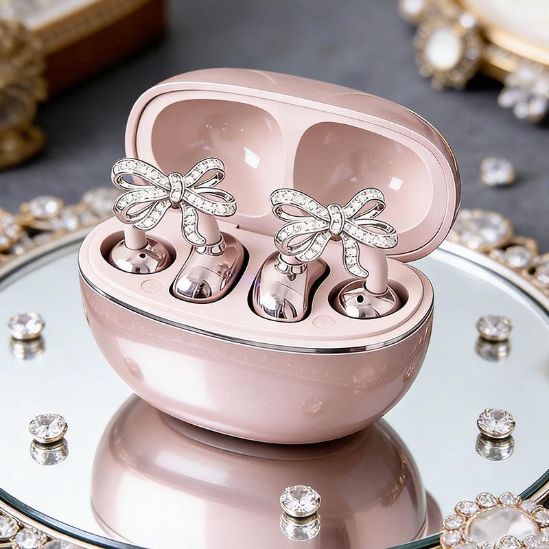 1Pair Butterfly Zircon Headphone Decoration Clips for Personalized Listening Style