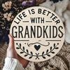 Vintage Floral Heart Aluminum Wall Art Sign Grandkids Round Decor