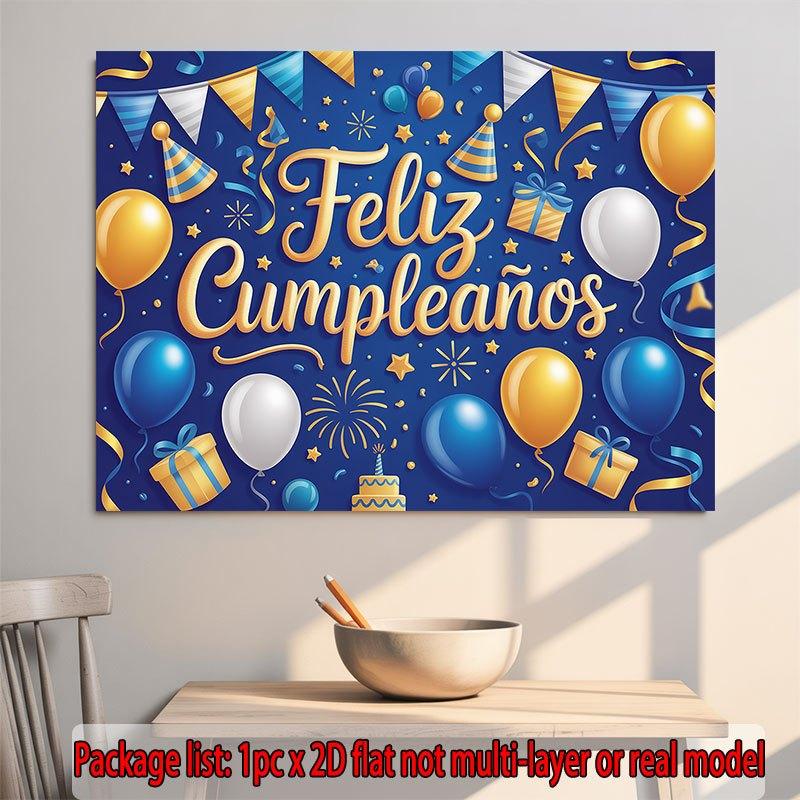 Party Backdrop Flat Feliz Cumpleaos Events Wedding Coming Ceremony Four Season Photo Booth Background Front Door Decor