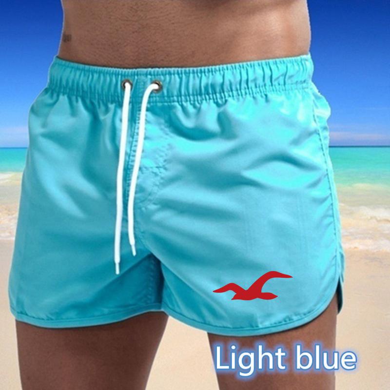 2025 Summer New Men's Quick-Drying Swim Trunks Sports Pants Swimwear Beach Shorts Jogging Shorts Seagull Printing