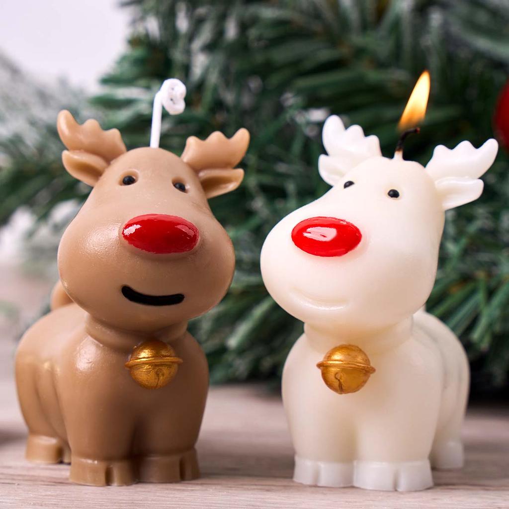3D Cute Elk Silicone Candle Mold DIY Christmas Scented Candles Soap Molds Plaster Resin Craft Gifts Making Home Xmas Decor