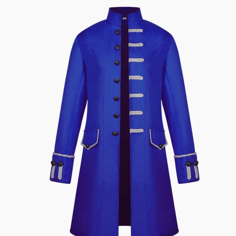 Export Fashion Men's Overcoat Medieval Costume Solid Color Fashion Steampunk Retro Men's Uniforms.