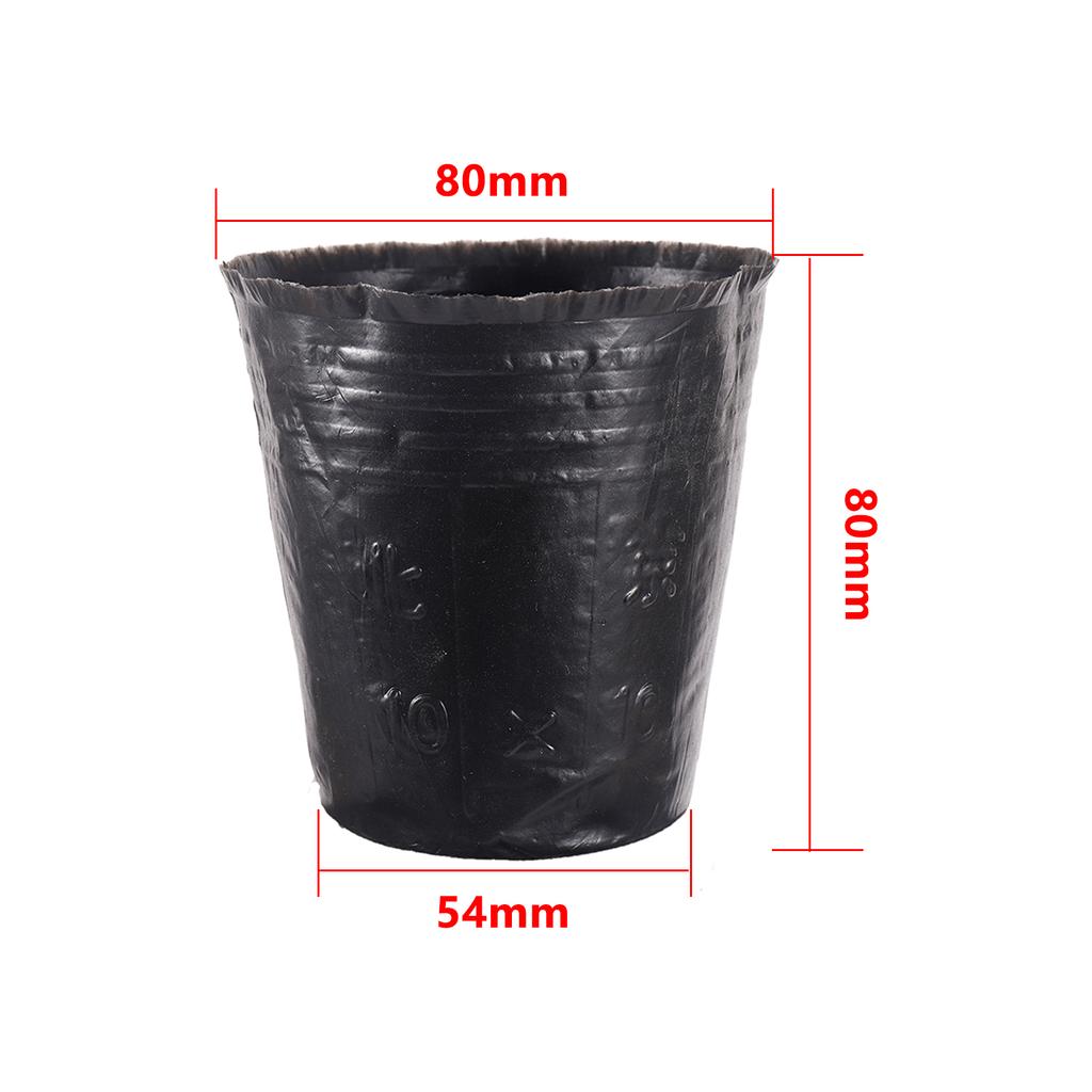 100Pcs Soft Plastic Seedling Planters Bowl Nursery Breathable Pots Grow Bag for Flower Vegetable Gardening Tools Accessories