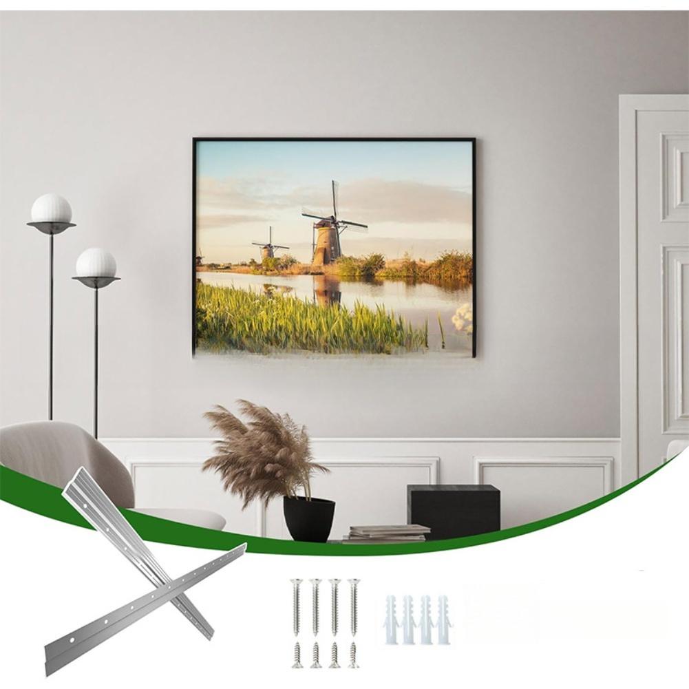 2pcs Z-shaped Aluminum Alloy Pendant Bracket Multipurpose Hanging Strips For Wall Panels Paintings Easy Installation