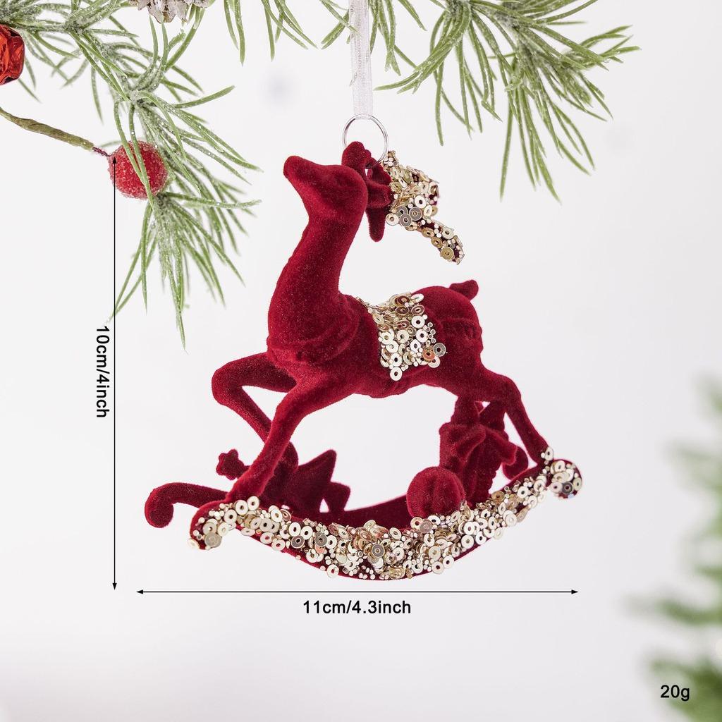 Flocked Candy Cane Decorative Flocked Christmas Ornament Holiday Hanging Decoration Christmas Themed Christmas Tree Decoration