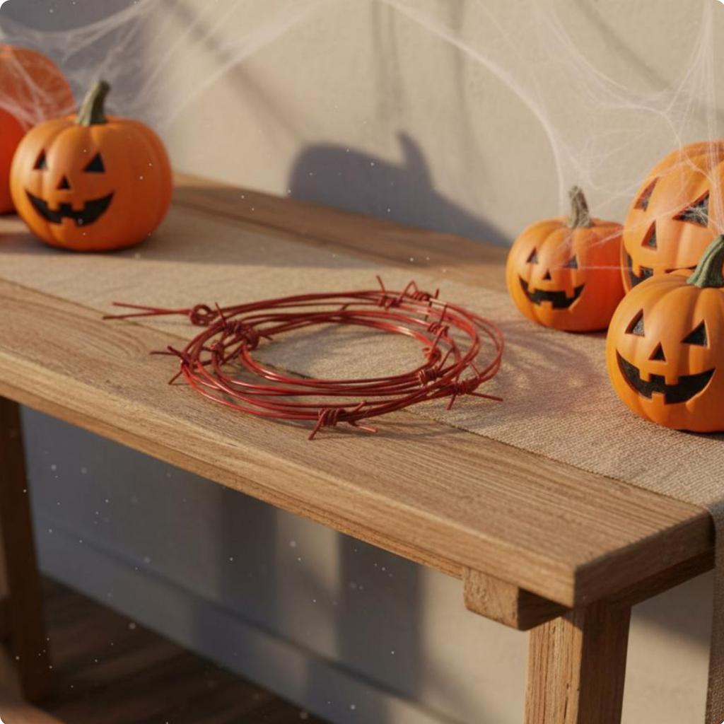 Fake Thorn Vine Spooky Prop Artificial Wire Chain Holiday Decoration Bendable Home Decor No Watering for Haunted House