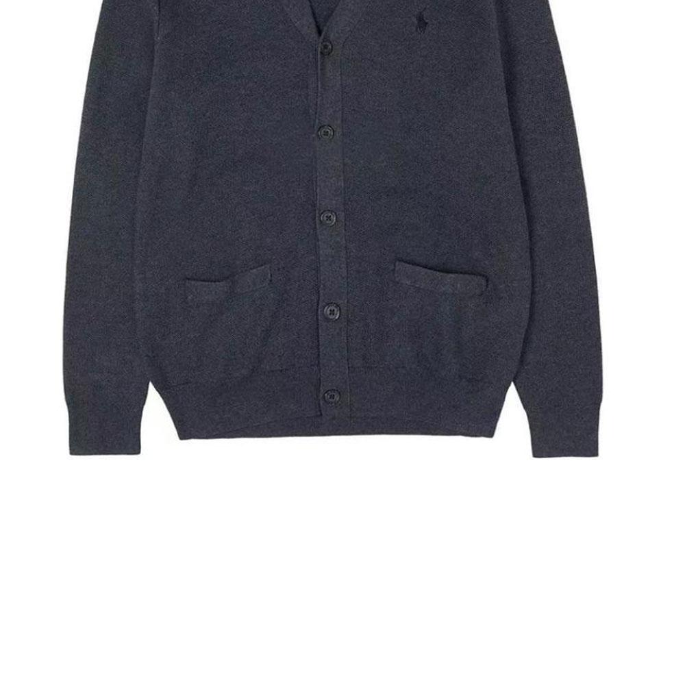 Polo Ralph Lauren Solid Color Pony Embroidered V-Neck Single-Breasted Long Sleeve Knit Sweater Men sweater Black 710920649-004