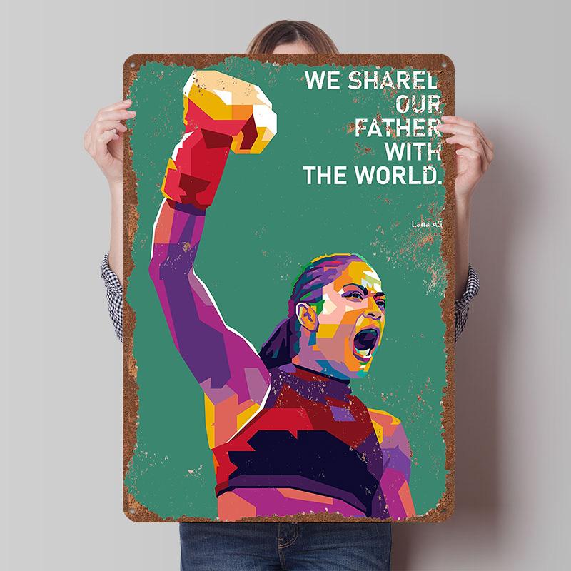 Laila Ali Boxer Metal Posters Custom Vintage Metal Signs Wall Art Retro Tin Plaque for Man Cave Wand Deko Home Decor House Room