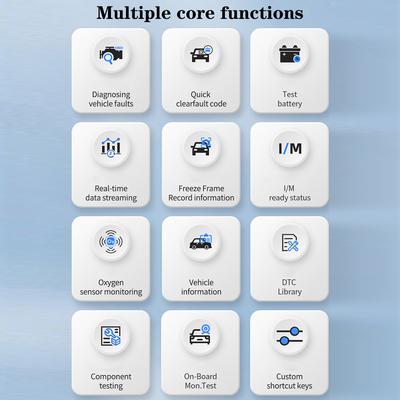 Lecteur de codes YM519 OBD2 Lecteur de codes d'erreur Scanner de codes d'erreur Outil de diagnostic de voiture multilingue Vérification du système de moteur Testeur de batterie