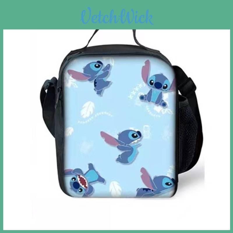 Borsa termica per il pranzo Stitch in poliestere per studenti delle scuole elementari e facile da trasportare
