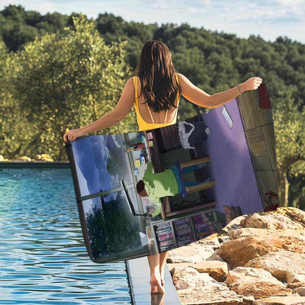 

Anime Look Back Towel Quick Drying Beach Towels Are Suitable For Swimming Pools Camping Yoga And The Gym W40*H60(CM)