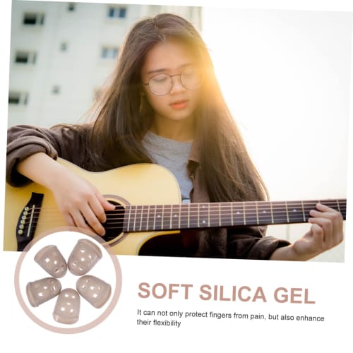 TOGEVAL 25-Piece Guitar Fingertip Protection Silicone Covers, Lightweight, Durable, and Portable for Music Performance, Compatible with Guitars, Ukule