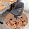 1PC Capybara Flower Orange Round Chair mat Area Rug - Non-Slip, Floor Mat for Office, Bedroom, home decor Christmas Gift c0528102