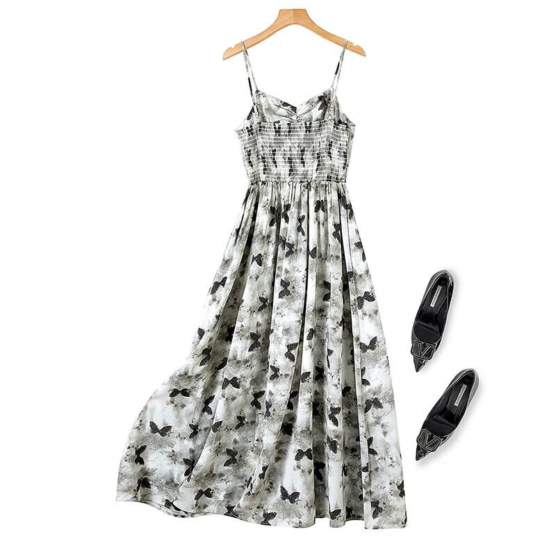 Women's Butterfly Print Cami Midi Dress