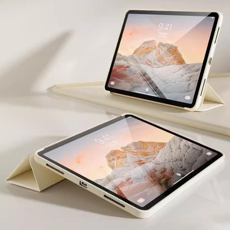 Three-fold Bracket PU Protective Shell for iPad Pro 11 4th Case 2nd Gen. Pro 11 Air 11 A16 10th 9th 10.2 Mini 6 Cover
