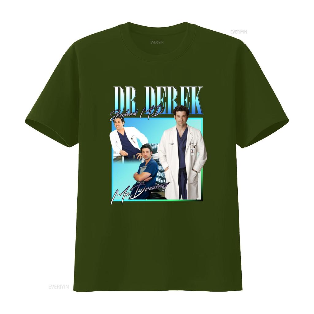 Dr Derek Shepherd T Shirt for Greys Anatomy Fans Grey Sloan Memorial Design Perfect Medical Drama Lovers Vintage Washed