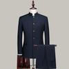 Men's Youth Slim Fit Zhongshan Suit Set - Chinese Stand Collar Wedding Formal Tang Suit